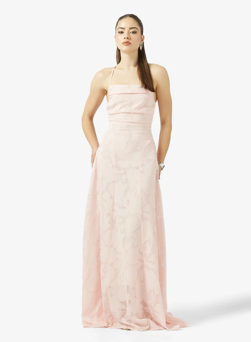 Ginger Strappy Square Neck Lace A Line Dress